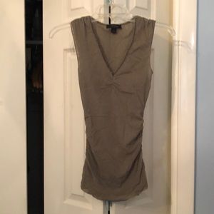 Express | Army green mesh tank with bead detailing